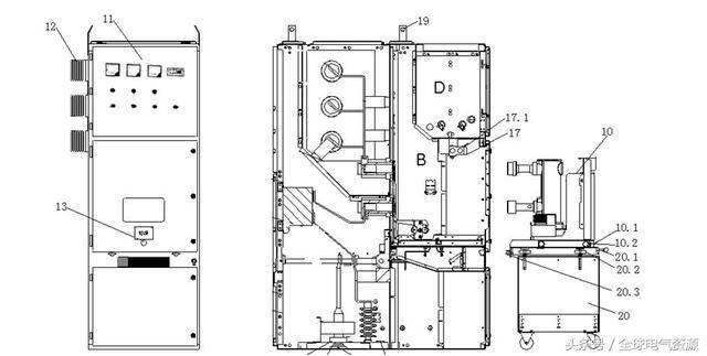 图片和文本:高电压开关柜结构